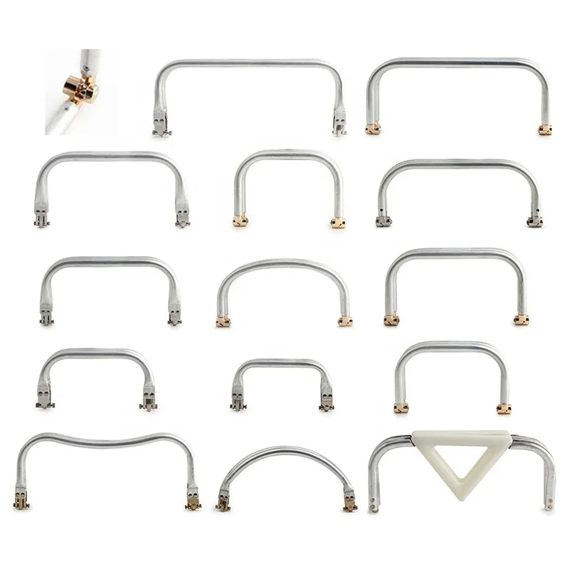 Internal Tubular Aluminum Frame Handle 15-19-21-25cm - Metal Bag Structure for Leather Clutch Purse Making Wholesale