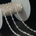 Fashion 925 Sterling Silver Rope Chain Bulk for Jewelry Making Necklace Bracelet
