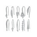 Wholesale DIY Pure Solid 925 Sterling Silver Hanging Earring Hook With Zircon for Ladies Jewelry Accessories  Making