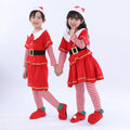 2026 Hot Selling Children Red Festival Costume Boys Girls Santa Claus Clothing Set Kids Elf Christmas Outfit