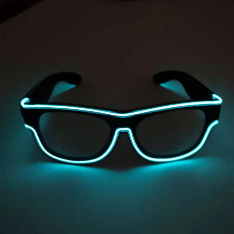 LED Light-Up Rechargeable El Wire Sunglasses Neon Rave Glasses Glowing Flashing Feature for Weddings Birthdays New Arrival