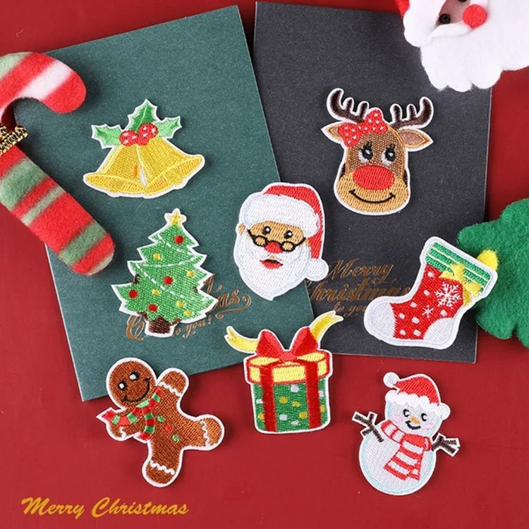 Wholesale Christmas Tree Snowman Embroidered Iron on Patches