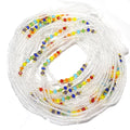 New clear White rainbow Crystals Weightloss Double String Adjustable Tie on African Waist Beads Belly Chain Women Body Jewelry