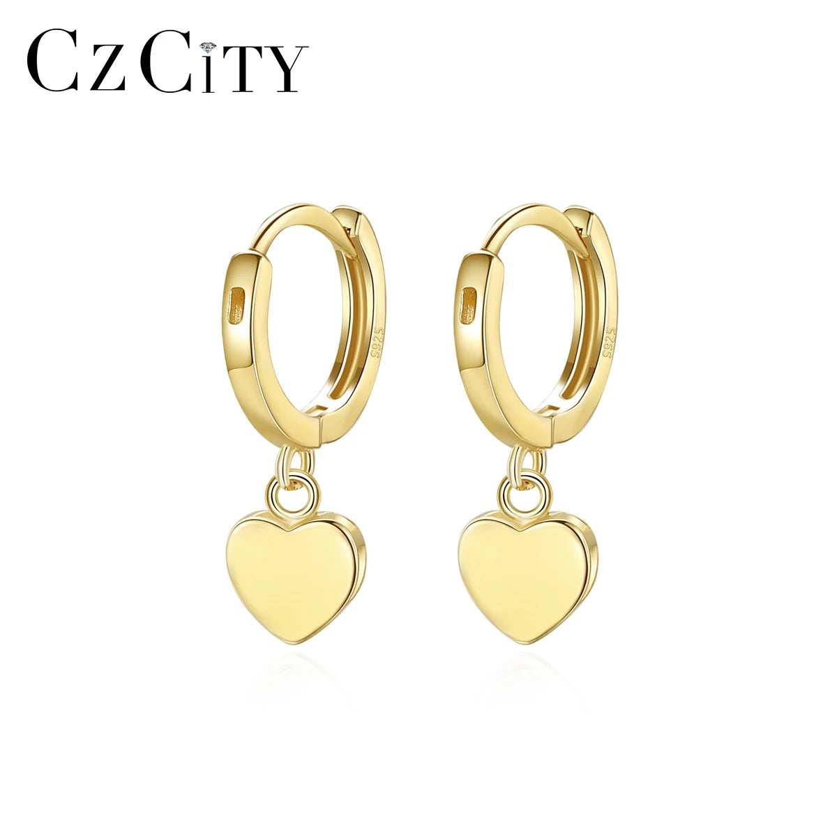 CZCITY Statement Jewelry Dangle Earing Women's Fashion Vintage Trendy Korean Women Hoop Earring Gold