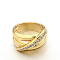 Wholesale Sparkling Multi-layer Cross Line Wedding Rings Gold Plated Brass Paved Cubic Zircon Anillos Finger Ring for Women