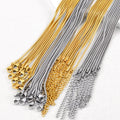 Hot Sale Unisex Stainless Steel 18K Vacuum Plated Black 1.5mm 45+5cm Snake Bone Calvice Chain Choker Necklace