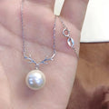 N361 11-12mm DIY Natural  Freshwater Pearl Charm Pendant Necklace Chain Accessory 925 Sterling Silver Jewelry for Women