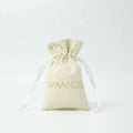 Custom Beige Logo Printed Gift Suede Velvet Drawstring Pouch Bag Cosmetic Packing Pouch