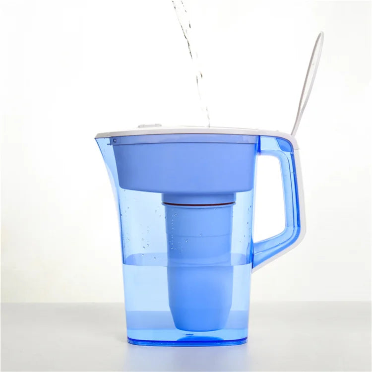 Household Alkaline Water Filter Purifier Pitcher Home Purifier Carafe Set Jug Manual Activated Carbon English Plastic 100 GPD