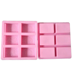 Enjoyable Handmade Silicone Soap Made 6 Holes 3D Flower Animal Picture Soap Making Mold Rectangular Oval Silicone Mold