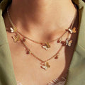2023 Hot Sale Gold Plated Butterfly Necklaces Chain Vintage Dainty Layered Butterfly Necklaces for Women Girls
