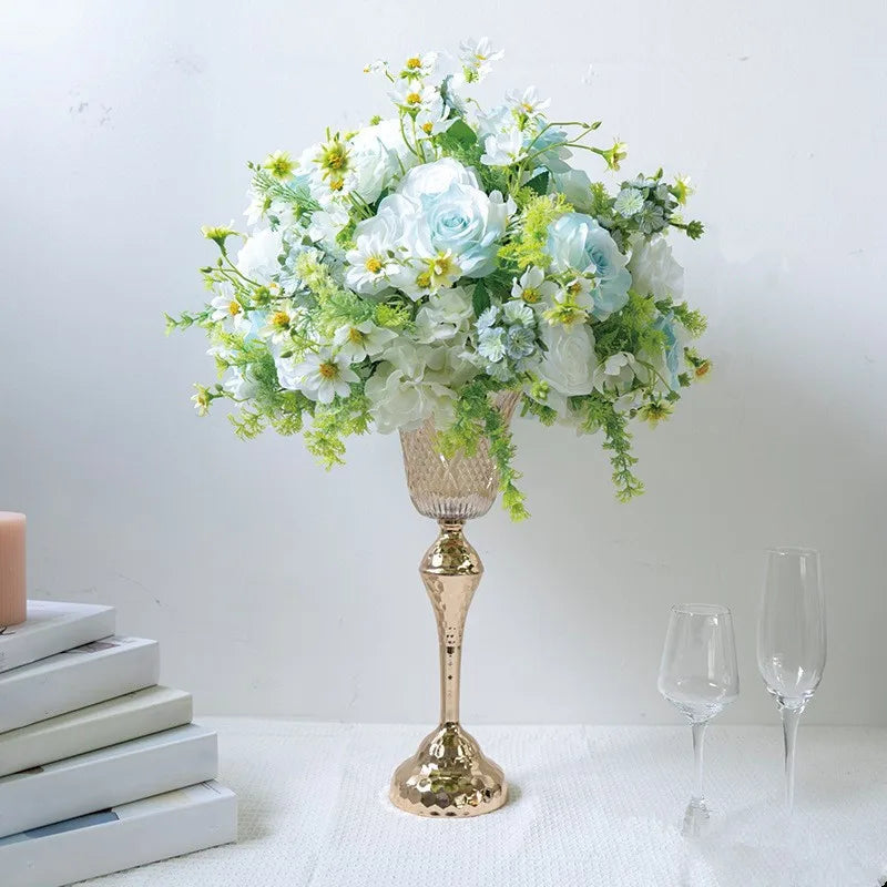 Wedding Table Decor Artificial Flower Arrangement Plastic Flower Ball Set Floral Centerpieces for Wedding Reception