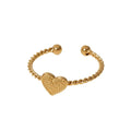 2026 New Women's Jewelry PVD Plating Cute Heart-shaped Open Stainless Steel Women Ring