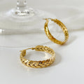 2024 Minimalist Style Stainless Steel Gold Plated Wheel-Ear Geometric Hoop Earrings Trendy Fashion Jewelry for Parties Gifts