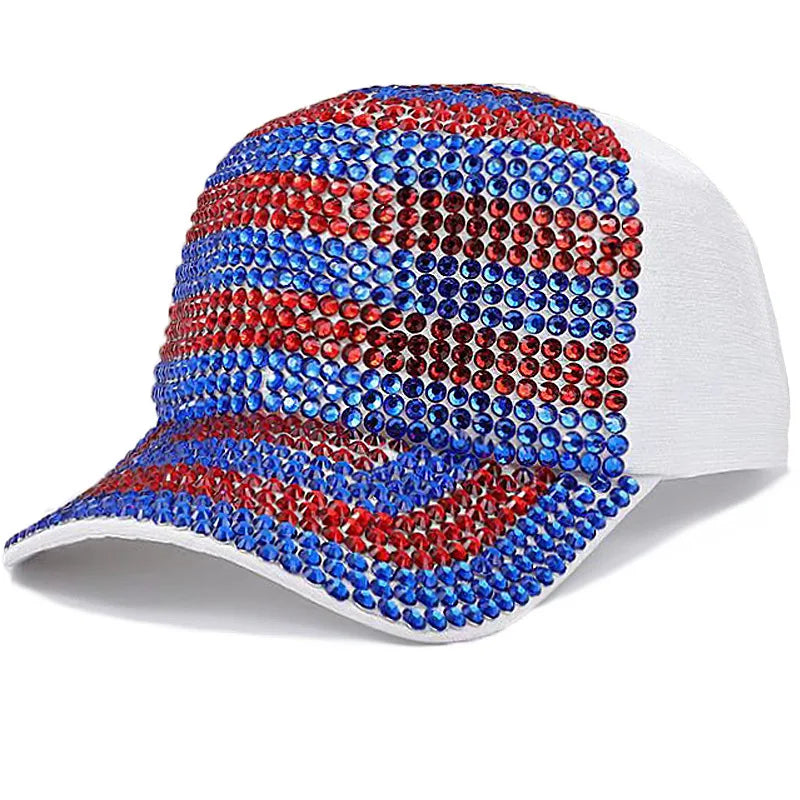 2025 New Fashion Quality Summer Bling Bling Rhinestone Baseball Cap Woman Man Wholesale