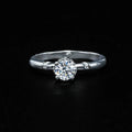Simple S925 Sterling Silver Inlaid Flower 0.5CT Emerald Green Moissanite Ring Women Engagement Wedding Band