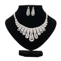 New Style Women Girls Engagement Bridal Jewelry Rhinestone Statement Crystal Chunky Diamond Necklaces Sets
