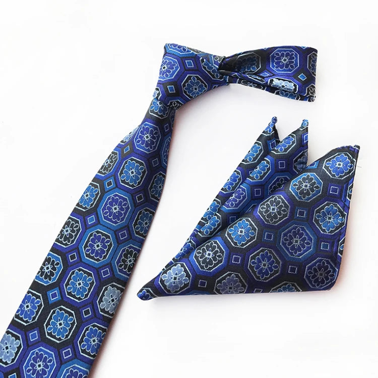 Fashion Men Ties and Hanky Set Custom Paisley Neckties With Pocket Square Casual Ensemble Cravate Mouchoirs