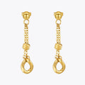 PVD 18K Gold Plated Stainless Steel Jewelry Double Layer Irregular Oval Drop Earrings Waterproof for Women Earrings E241611