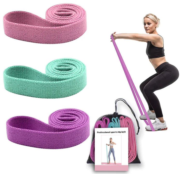 SHIWEI-1011-11#3 Pack Long Fabric Resistance Bands Exercise Resistance Hip Bands Set