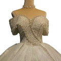Guangzhou Auyan 1.5m Luxury Extravagant Bride Trailing 2024 Lace Word White Bride Maids Wedding Dress for Women