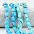 Blue Turquoise 10-15mm Medium Size Stabilized Turquoise Freeform Nugget Beads for Diy Jewelry Bracelet Making