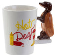 3D Hand-painted Dachshund Ceramic Cup Three-dimensional Animal Puppy Water Cup