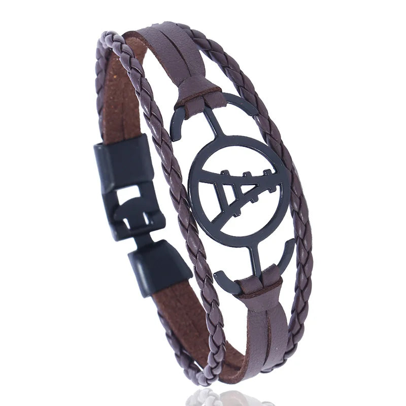 Men's Multi-layer PU Leather Cuff Bracelet Wholesale Fashion Jewelry Personalized Design