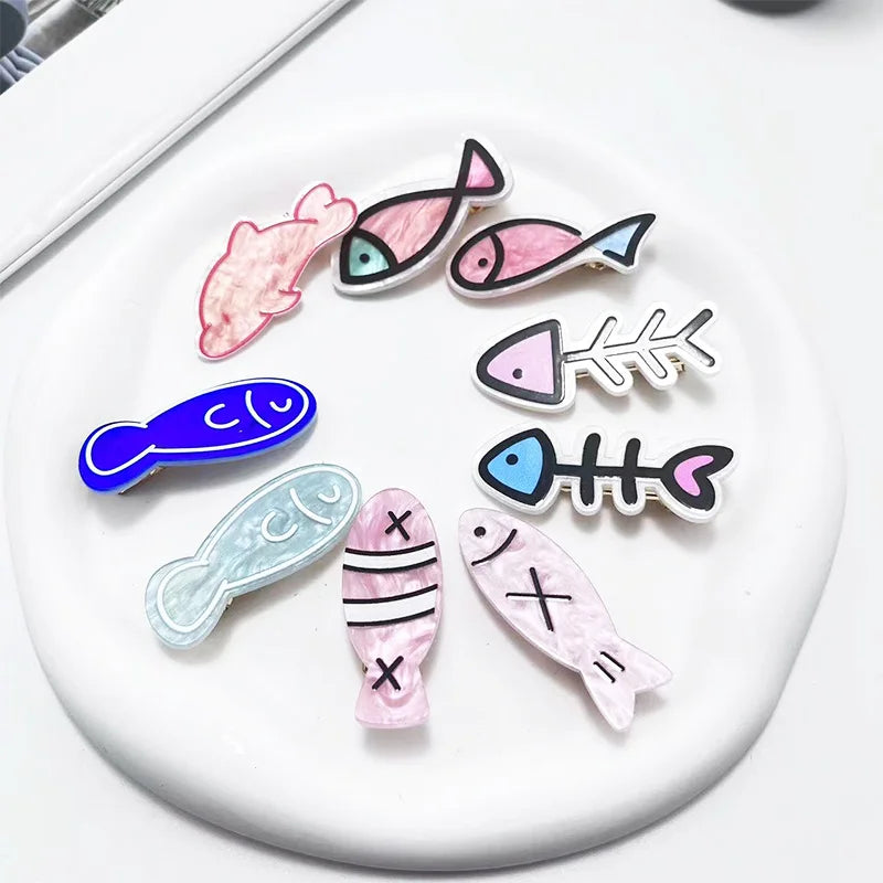 Qianjin Customized Ocean Series Girls' Side Clip Hairpin Small Fish Hair Clips