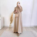 Wholesale Plus Size Spring Autumn Traditional Muslim Women's Satin Seamless Lightweight Breathable Modest Abaya Dress MegaBDM