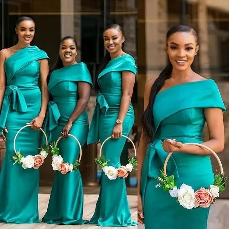 Long Gowns Plus Size Beach Maid of Honor Party Gowns Wedding Formal Wear Green Bridesmaid Dresses MB465