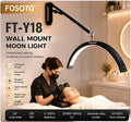 FOSOTO Golden Ceiling Light for Barbershop Wall Mounted Half Moon Light with Adjustable Arm Dimmable 3200K-5600K