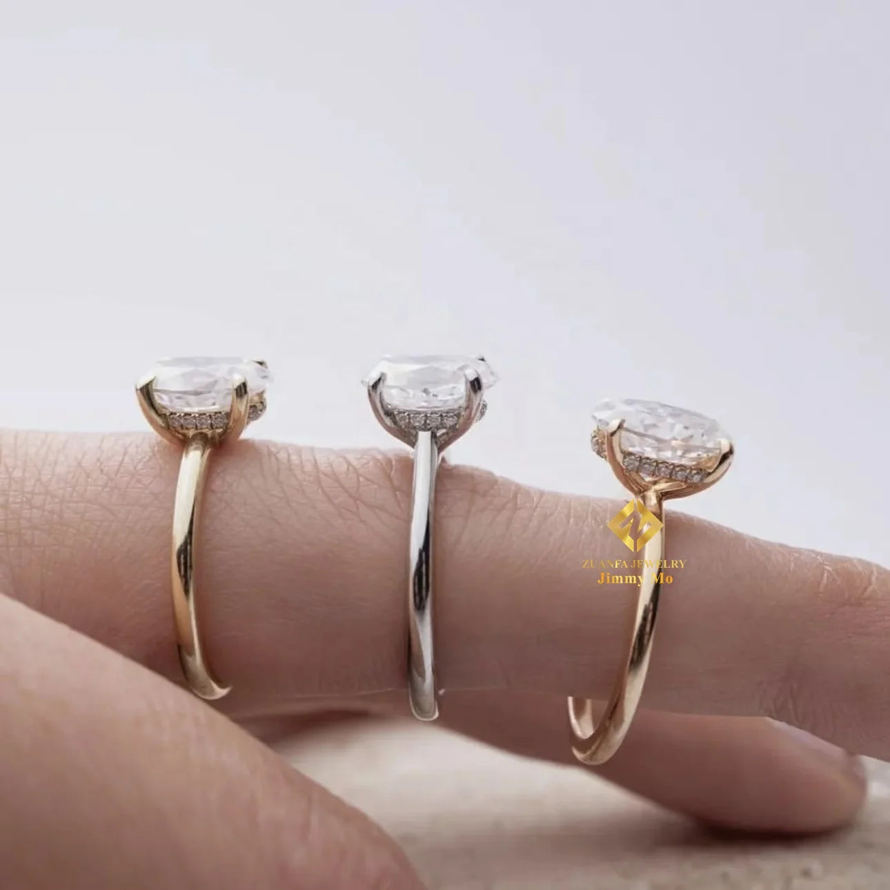 GRA Certificates Gorgeous 3CT Oval Diamond 10k Solid  Gold Moissanite Engagement Ring Wedding Bridal Jewelry Sets