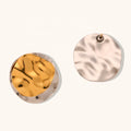 Dingran 2025 Stainless Steel Stud Earrings Unique Gold-Plated Hammered Texture Double Layer Round Design Trendy Style