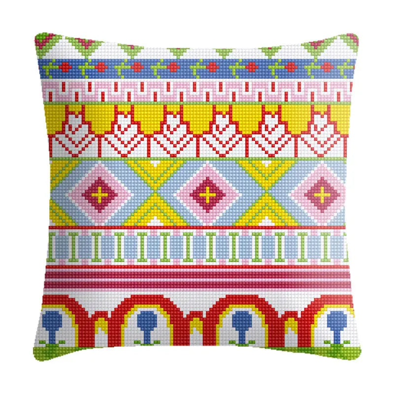 Custom Funny Crewel Embroidery Crafts Hand Knit Crochet Needle Point Kit Bohemian Pillow Cushion Cover