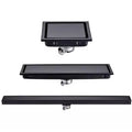Black Concealed Invisible Long Stainless Steel Floor Drain Tile Insert Bathroom Linear Shower Floor Drain