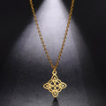 Stainless Steel Witch's Irish Knot Necklace Women Men Jewelry Chain Vintage Celtic Cross Amulets