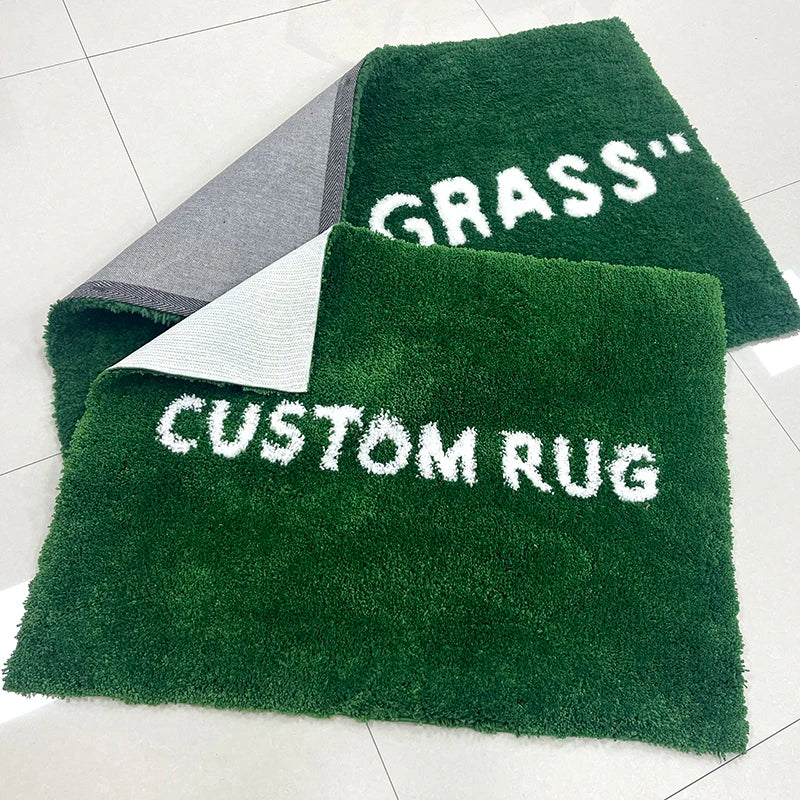 Rich Vibrant Moss Green Area Rugs Shaggy High-pile Tufting Moss or a Well-maintained Lawn Carpet Custom TUFTED RUGS