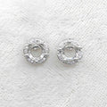 Sterling Silver 6*6mm Semi Mount Stud Earrings Empty Frame Blank Claws Setting S925 Base Hold Without Center Stone for DIY Inlay