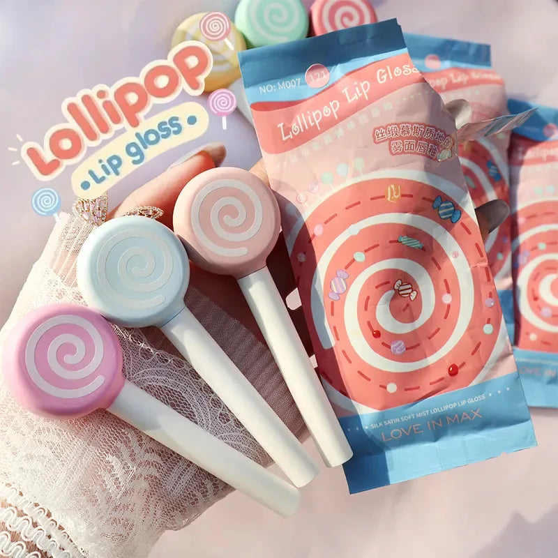 New High Quality Waterproof Lollipop Non-Stick Velvet Matte Moisturizing Lip Glaze