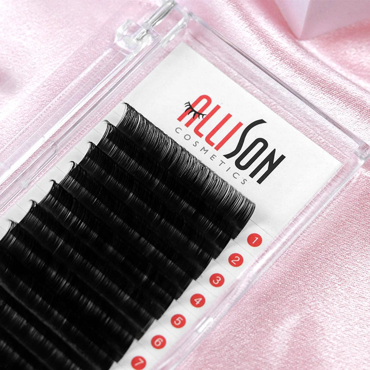Private Label 0.03 0.05 0.07 Individual Lash Supplier Soft Matte Black Volume Lash Trays C D Fluffy Cashmere Eyelash Extensions