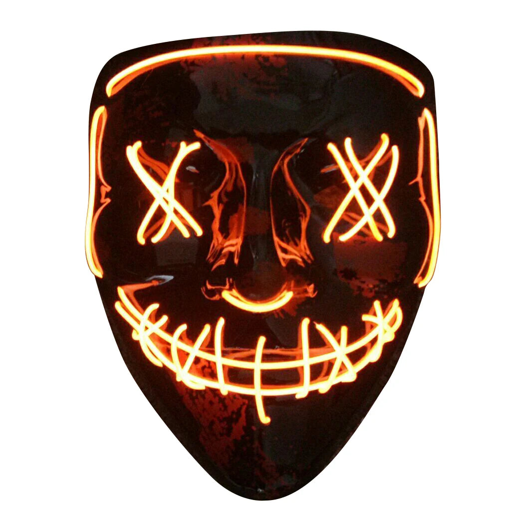 El Wire Rave LED Mask Light up Guy Fawkes Anonymous V for Vendetta Mask