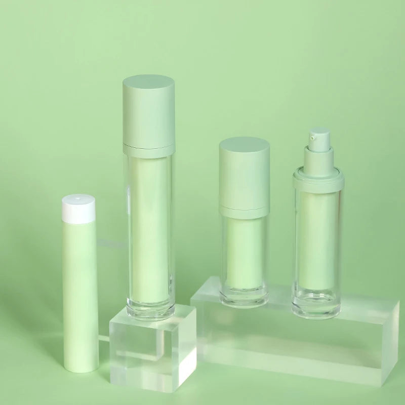 Recyclable Cosmetic Airless Bottle 30ml 15ml Unique PP Airless Pump Bottle With Color for Sunscreen Lotion Cream Packing