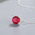 Chic Colorful Large Zircon Silver Necklace Wholesale Jewelry Piece Sterling Silver Korean Womans Cubic Zirconia Necklaces