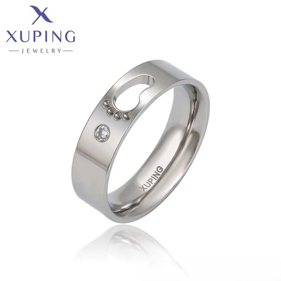 15984 XUPING JEWELRY Stainless Steel Jewelry Royal Women Fashion Fine Couple Engagement Adjustable Jewelry Ring