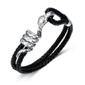 Punk Charm Stainless Steel Snake Hip Hop Leather Bracelets Unisex Bangles for Gothic Real Leather Bracelets PH1507