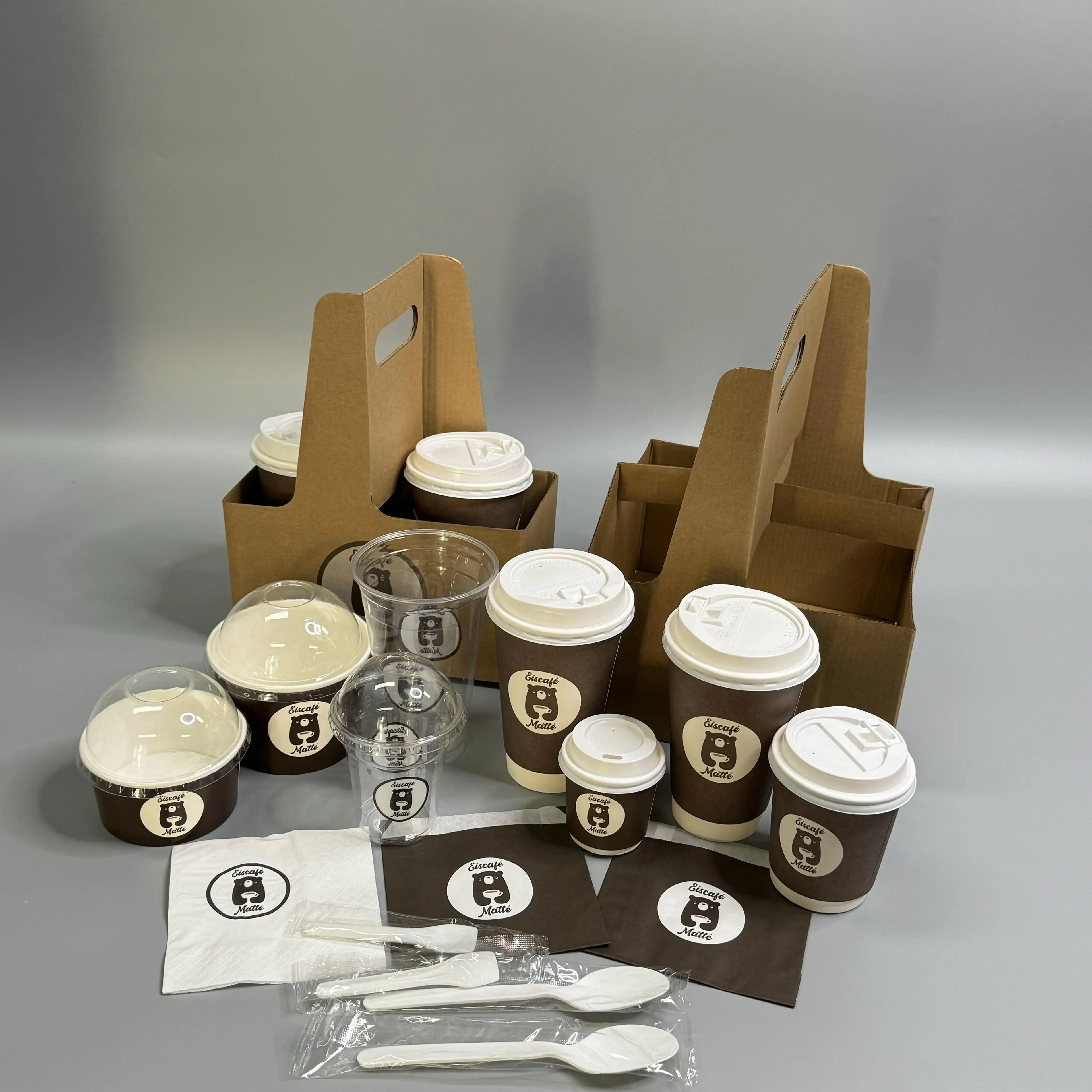 Takeaway Custom logo and Size Tea Drink Coffee Hot and Cold Waterproof  Double Wall Packaging  Price Paper Cup Wholesale