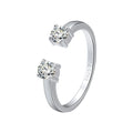 RINNTIN SR60 2021 Fashion Jewelry 925 Sterling Silver Ring Round Cubic Zirconia Eternity Band Customize Adjustable Rings Women