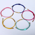 19 Colors Trendy Gold Plated Copper Beads Handmade Adjustable Cord Rope Knot Woman Men Chinese Lucky Tibetan Buddhist Bracelet