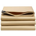 3x3m Khaki 500GSM Heavy-Duty Canvas PVC Thickened Tarpaulin Waterproof Truck Oil Cloth Rain Shelter Outdoor